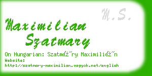 maximilian szatmary business card